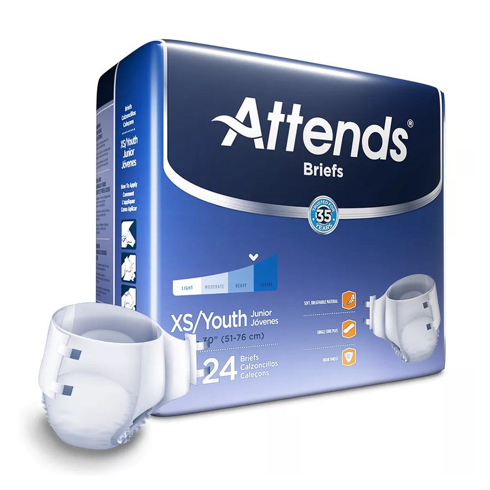 Attends Breathable Extra Absorbent Briefs Extra Small - 24 Ea