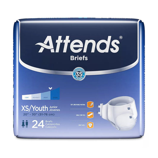 Attends Breathable Extra Absorbent Briefs Extra Small - 24 Ea