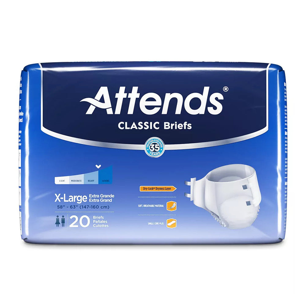 Attends Classic Briefs - X-Large - 24 Count