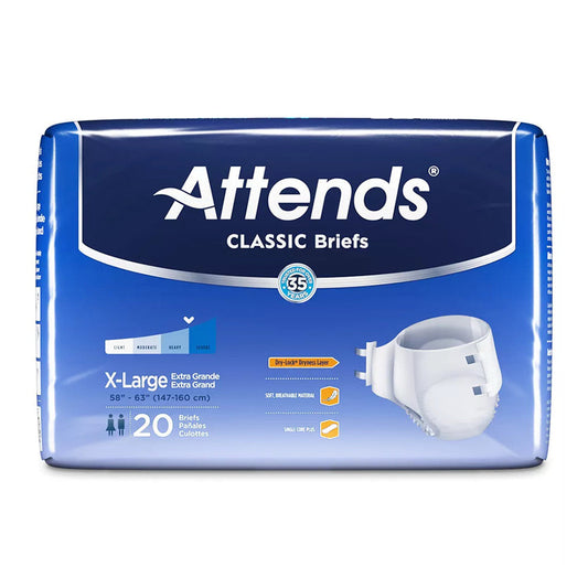 Attends Classic Briefs - X-Large - 24 Count