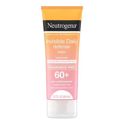 Neutrogena Invisible Daily Defense Fragrance-Free Sunscreen Lotion, Spf 60+, 3Oz