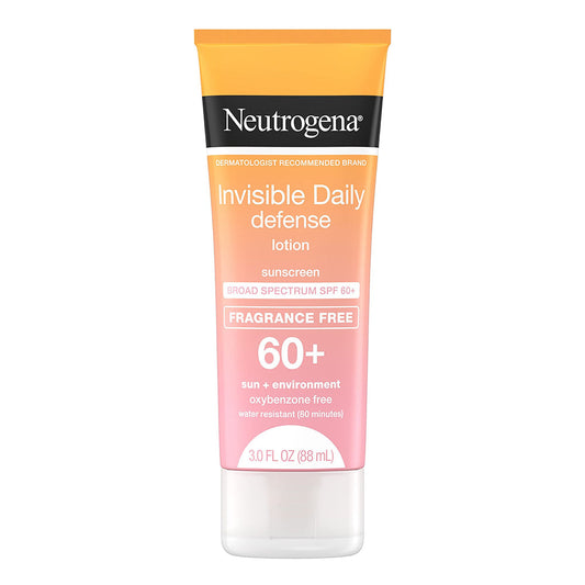 Neutrogena Invisible Daily Defense Fragrance-Free Sunscreen Lotion, Spf 60+, 3Oz