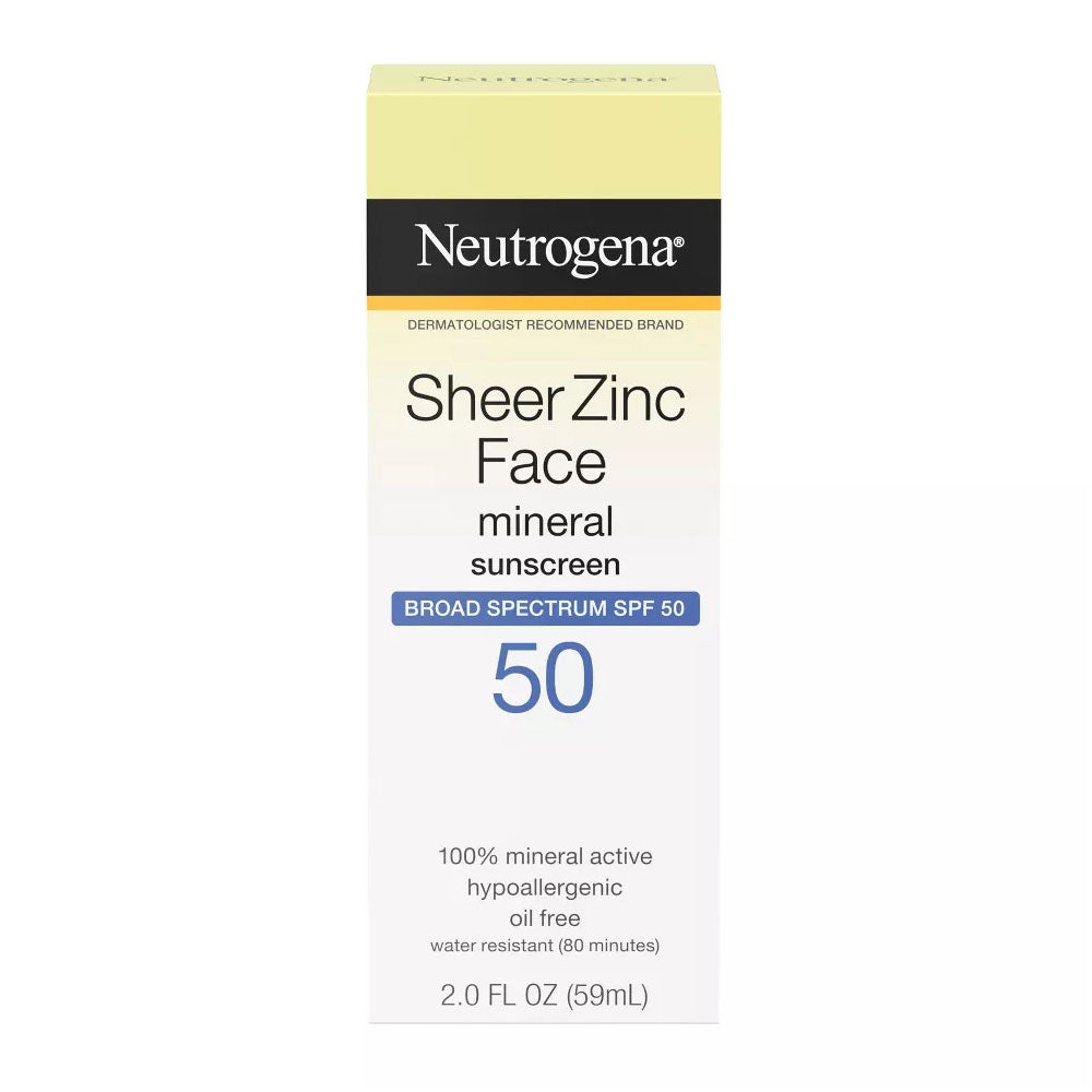 Neutrogena Sheer Zinc Oxide Dry-Touch Face Sunscreen With Broad Spectrum Spf 50, 2 Fl Oz