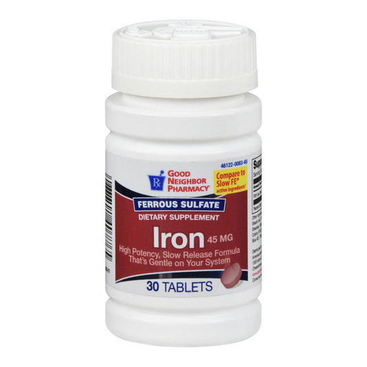 Gnp Iron Slow Release Tablets 45Mg, 30 Tablets