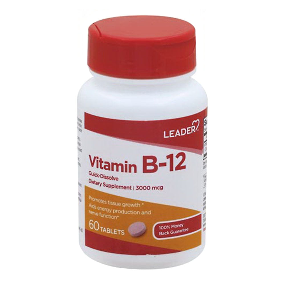 Leader Vitamin B-12 3000Mcg 60 Tablets Per Bottle