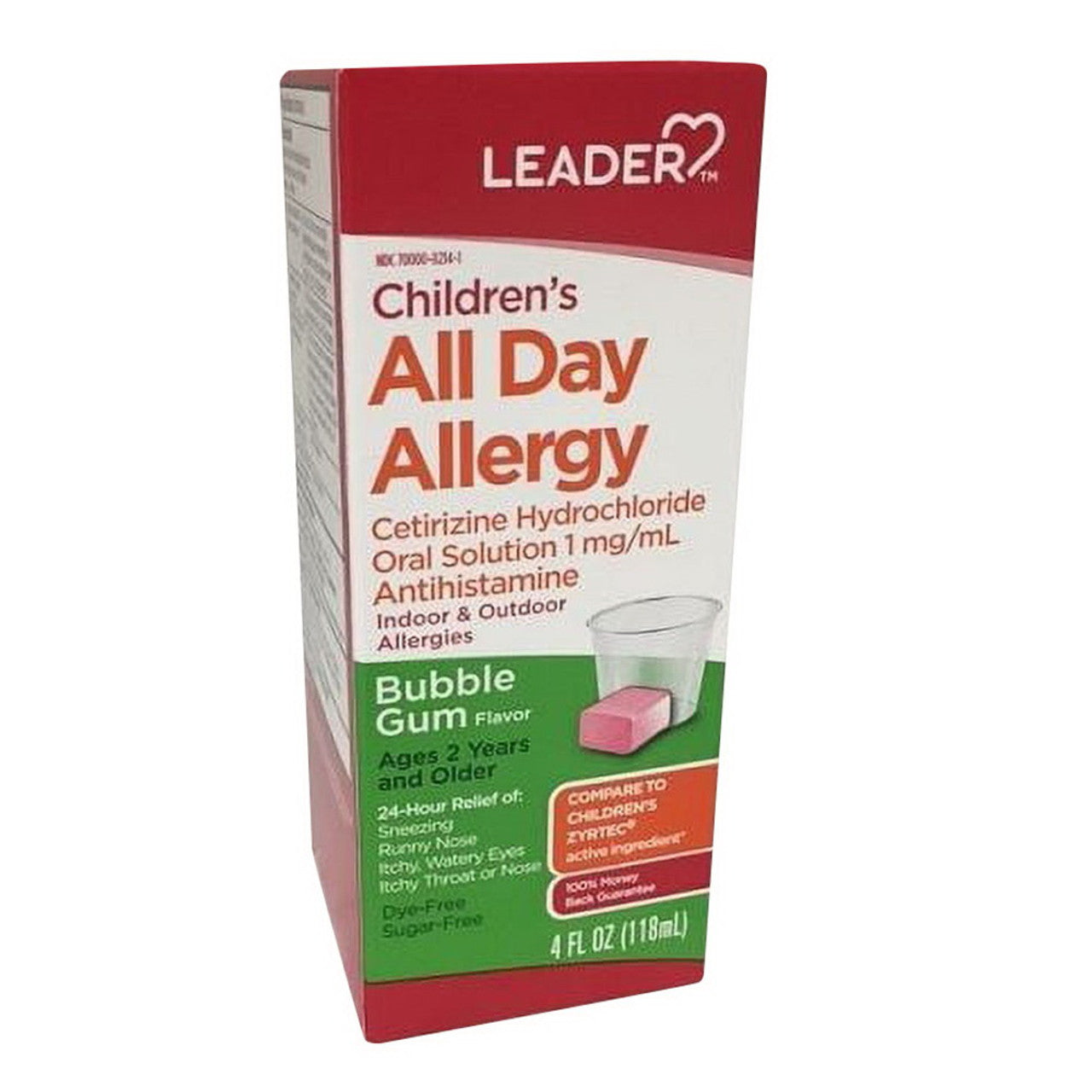 Leader Childrens All Day Allergy Bubble Gum - 4 Oz