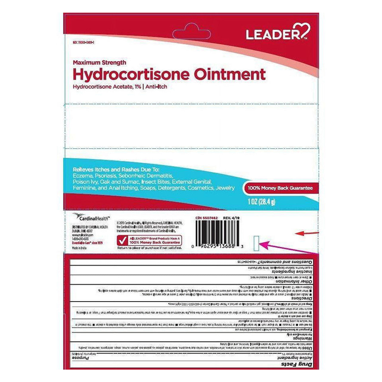 Leader Maximum Strength Hydrocortisone Anti Itch and Rashes Ointment, 1 Oz