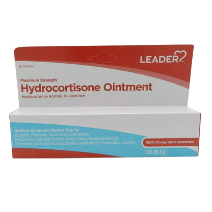 Leader Maximum Strength Hydrocortisone Anti Itch and Rashes Ointment, 1 Oz