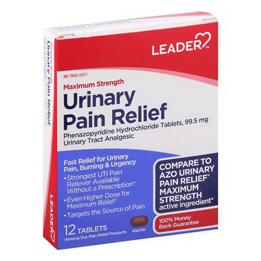 Leader Maximum Strength Urinary Pain Relief Tablets - 12 Ea
