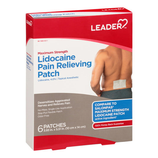 Leader Lidocaine Pain Relieving Patches - 6 Ea