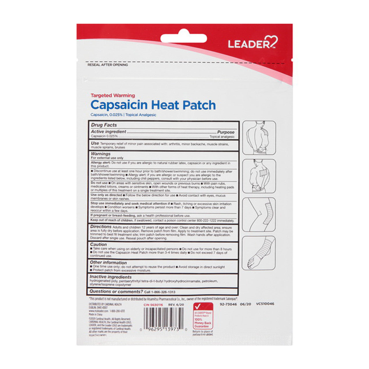 Leader Capsaicin Heat Patch - 2 Ct