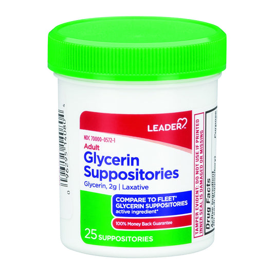 Leader Adult Glycerin Suppositories - 25 Ea