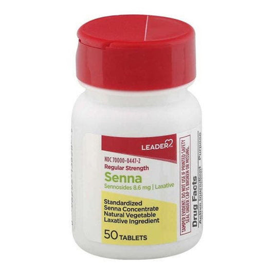 Leader Regular Strength Senna Laxative Tablets - 50 Ea