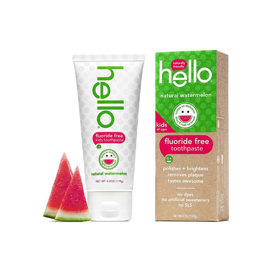 Hello Kids Fluoride Free Toothpaste, Natural Watermelon 4.20 Oz