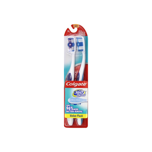 Colgate 360 Toothbrushes Soft Full Head 2 Ea