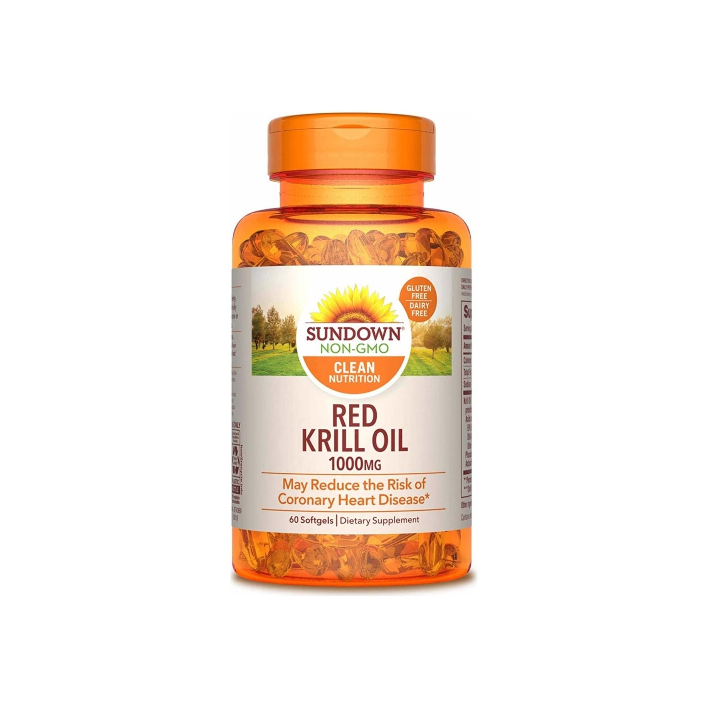 Sundown Naturals Krill Oil 1000 Mg Softgels Triple Strength Red 60 Soft Gels