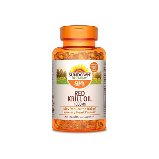 Sundown Naturals Krill Oil 1000 Mg Softgels Triple Strength Red 60 Soft Gels