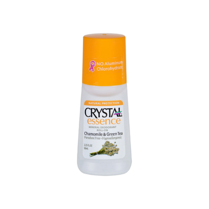 Crystal Essence Mineral Deodorant Roll-On, Chamomile & Green Tea 2.25 Oz