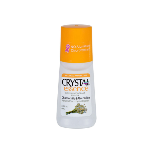Crystal Essence Mineral Deodorant Roll-On, Chamomile & Green Tea 2.25 Oz
