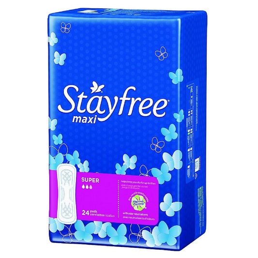 Stayfree Maxi Pads, Super 24 Ea