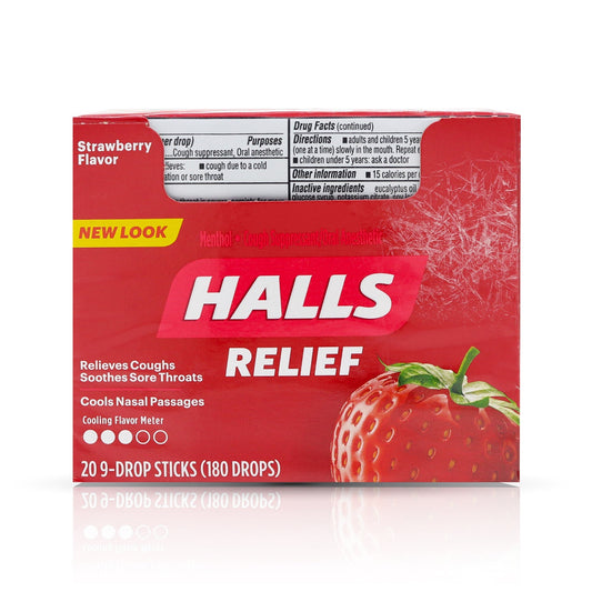 Halls Mentho-Lyptus Drops Strawberry 180 Each