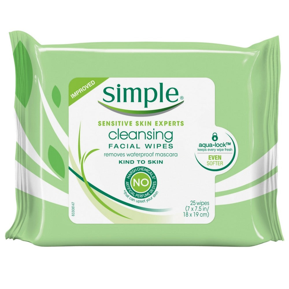 Simple Kind To Skin Facial Wipes Cleansing 25 Ct