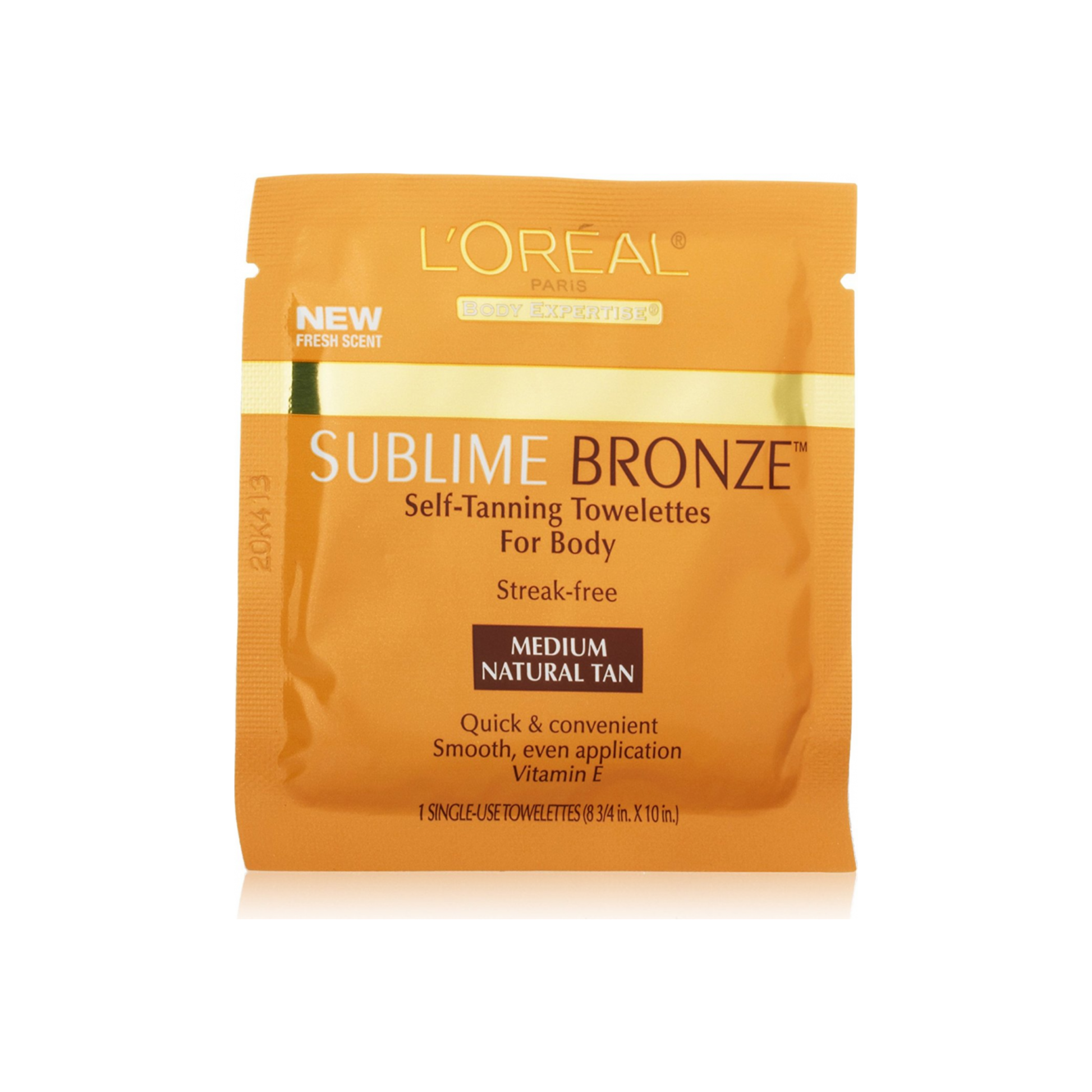 L'Oreal Sublime Bronze Self-Tanning Towelettes For Body, Medium Natural Tan 6 Each