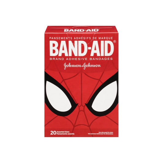 Band-Aid Marvel Spiderman Adhesive Bandages, Assorted Sizes 20 Ea