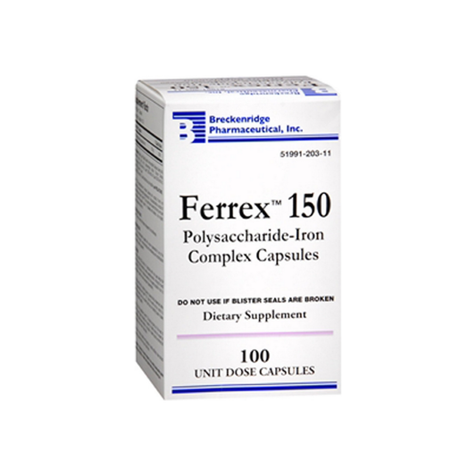 Breckenridge Ferrex 150 Capsules 100 Ea