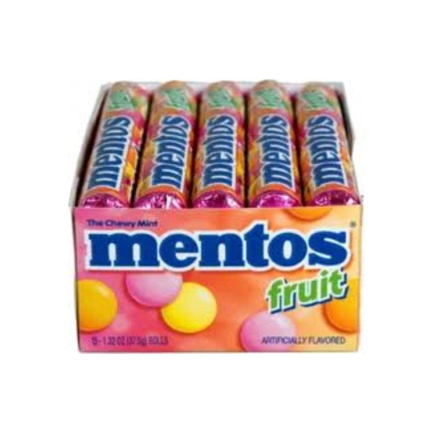 Mentos Mixed Fruit Flavor Roll 15 Rolls (1.32 Oz Per Roll)