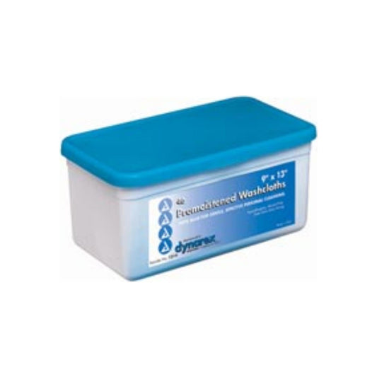 Dynarex Pre-Moistened Wet Disposable Washcloths W/ Standard Tub, 9"X13" 46 Ea