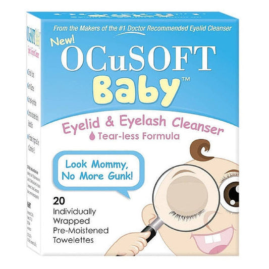 Ocusoft Baby Eyelid & Eyelash Cleanser Towelettes 20 Ea