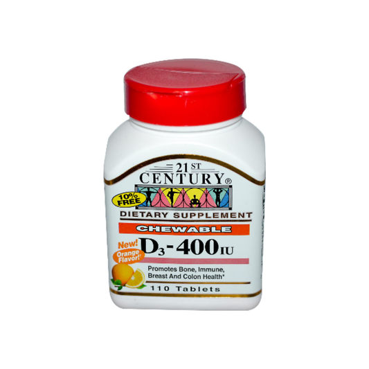 21St Century Chewable D3 400 Iu, Orange Flavor 110 Ea