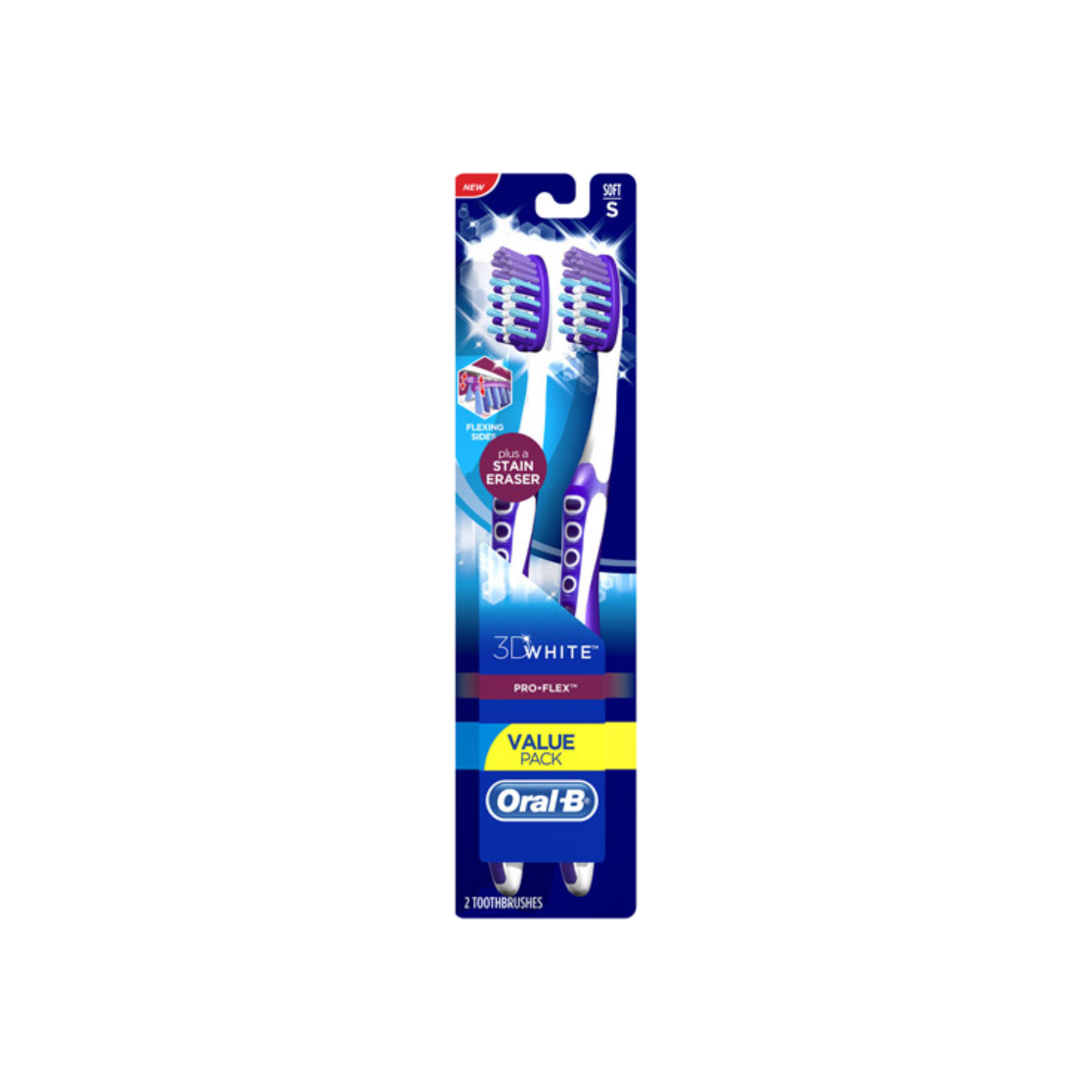 Oral-B 3D White Pro-Flex Toothbrush Full Head, Soft 2 Ea