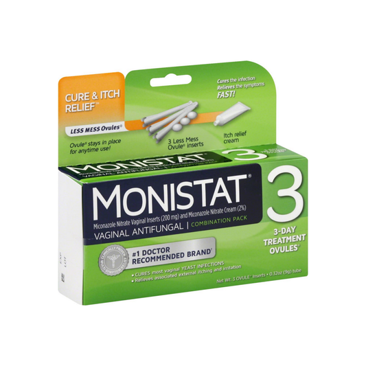 Monistat 3 Vaginal Antifungal Combination Pack With Soothing Itch Relief Cream 1 Ea