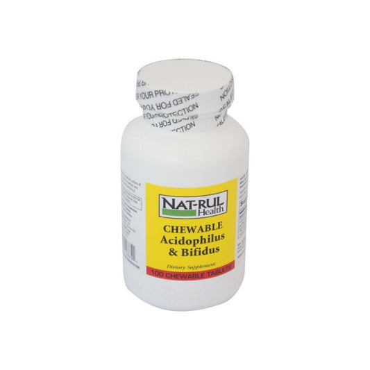 Nat-Rul Health CareChewable Acidophilus & Bifidus, 100 Ea