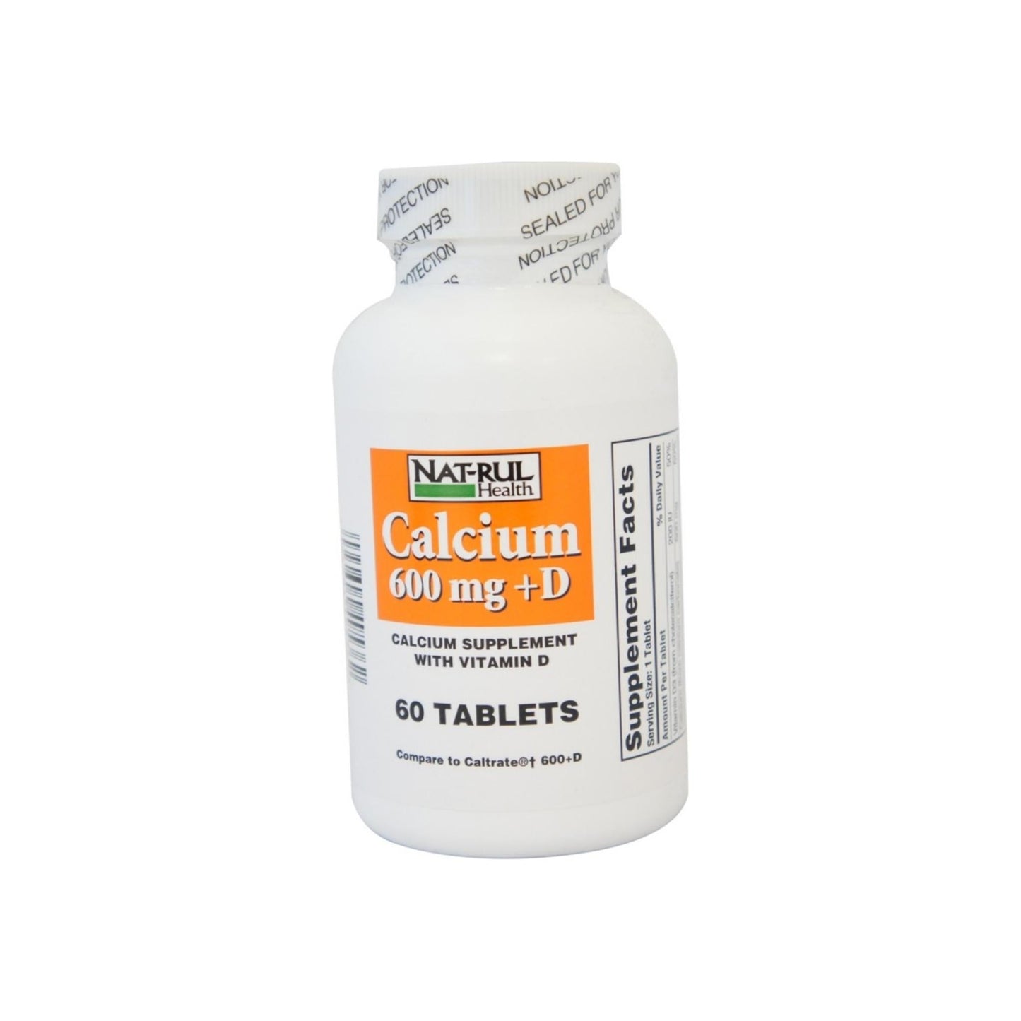 Nat-Rul Health CareCalcium 600 Mg + D Tablets 60 Ea