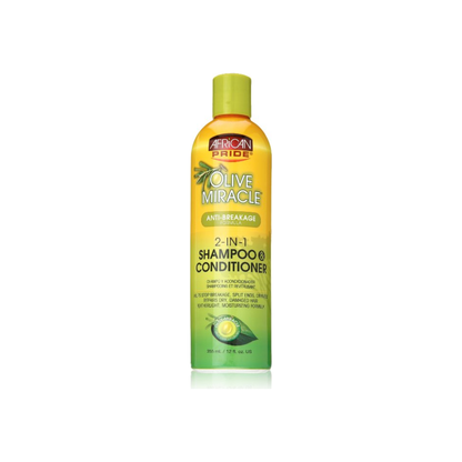 African Pride Olive Miracle 2-In-1 Shampoo & Conditioner 12 Oz