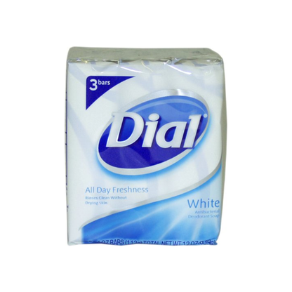 Dial Antibacterial Deodorant Bar Soap, 4 Oz Bars, White, 3 Ea