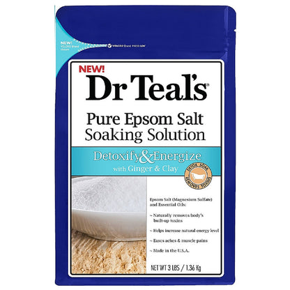 Dr Teal'S Pure Epsom Salt Soaking Solution, Detoxify & Energize 3 Lbs