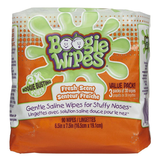 Boogie Wipes Gentle Saline Wipes, Fresh 90 Ea