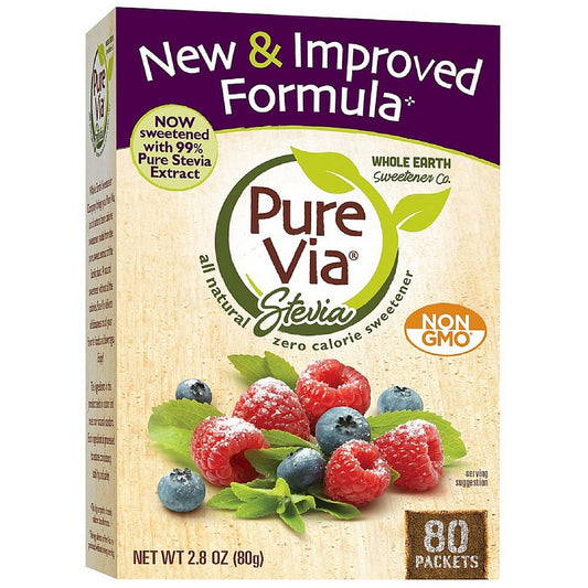 Purevia Stevia All Natural Zero Calorie Sweetener Packets