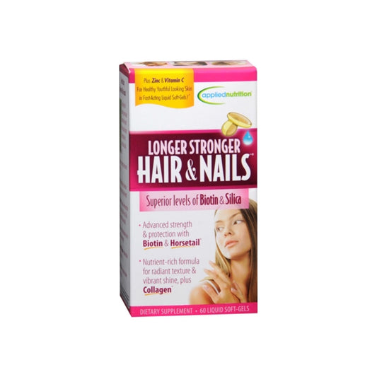 Applied Nutrition Longer Stronger Hair & Nails Liquid Soft-Gels 60 60 Soft Gels