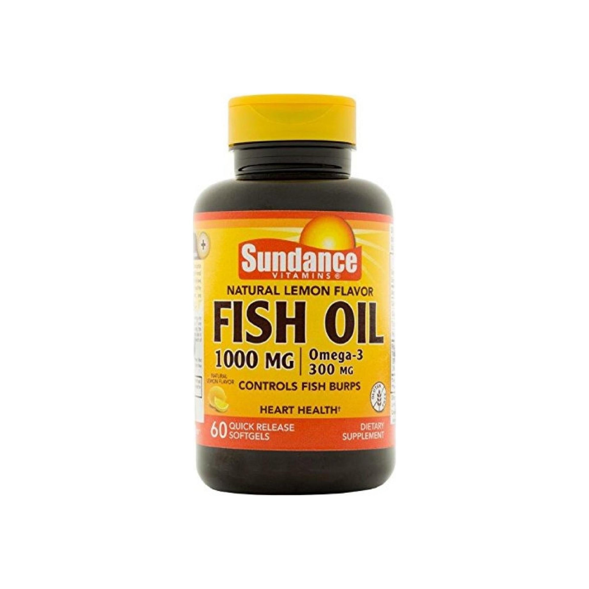 Sundance Fish Oil Supplement 1000 Mg, Lemon 60 Ea