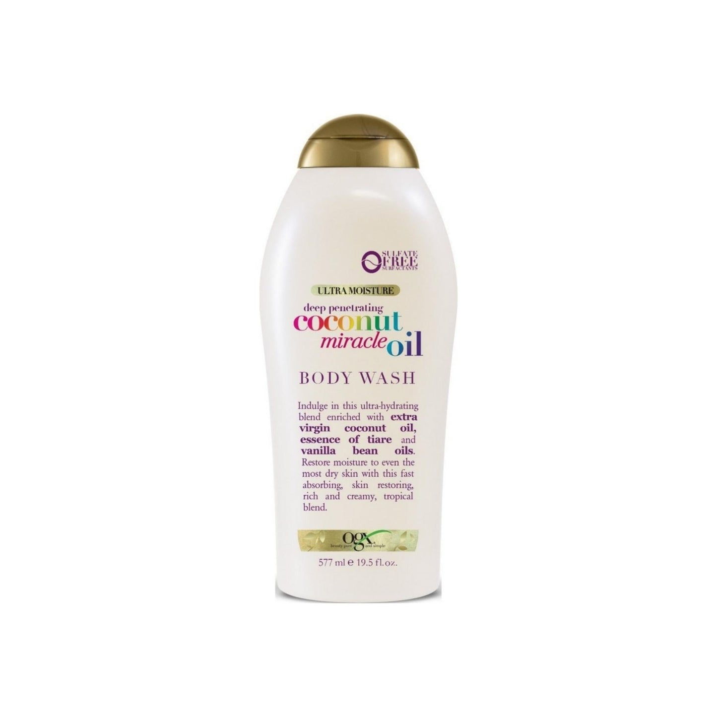 Ogx Extra Creamy + Coconut Miracle Oil Ultra Moisture Body Wash 19.5 Oz