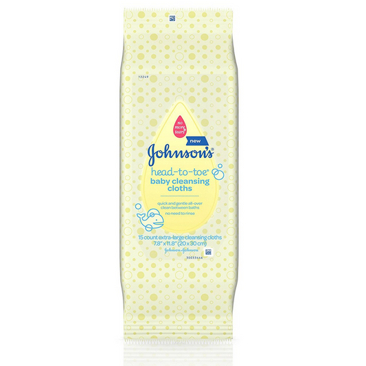 Johnsons Head-To-Toe Baby Cleansing Cloths 15 Ea