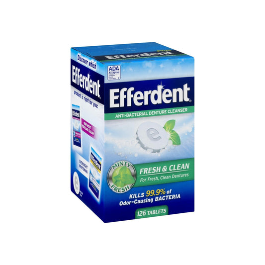 Efferdent Plus Mint Anti-Bacterial Denture Cleanser Tablets 126 Ea