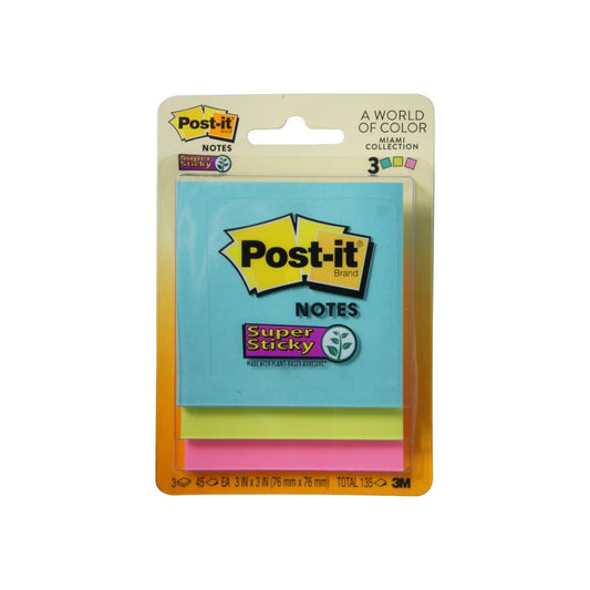 Post-It Super Sticky Notes 3 In. X 3 In, 3 Ea