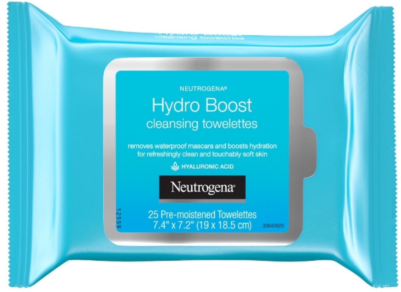 Neutrogena Hydroboost Face Cleansing & Makeup Remover Wipes With Hyaluronic Acid, 25 Ct