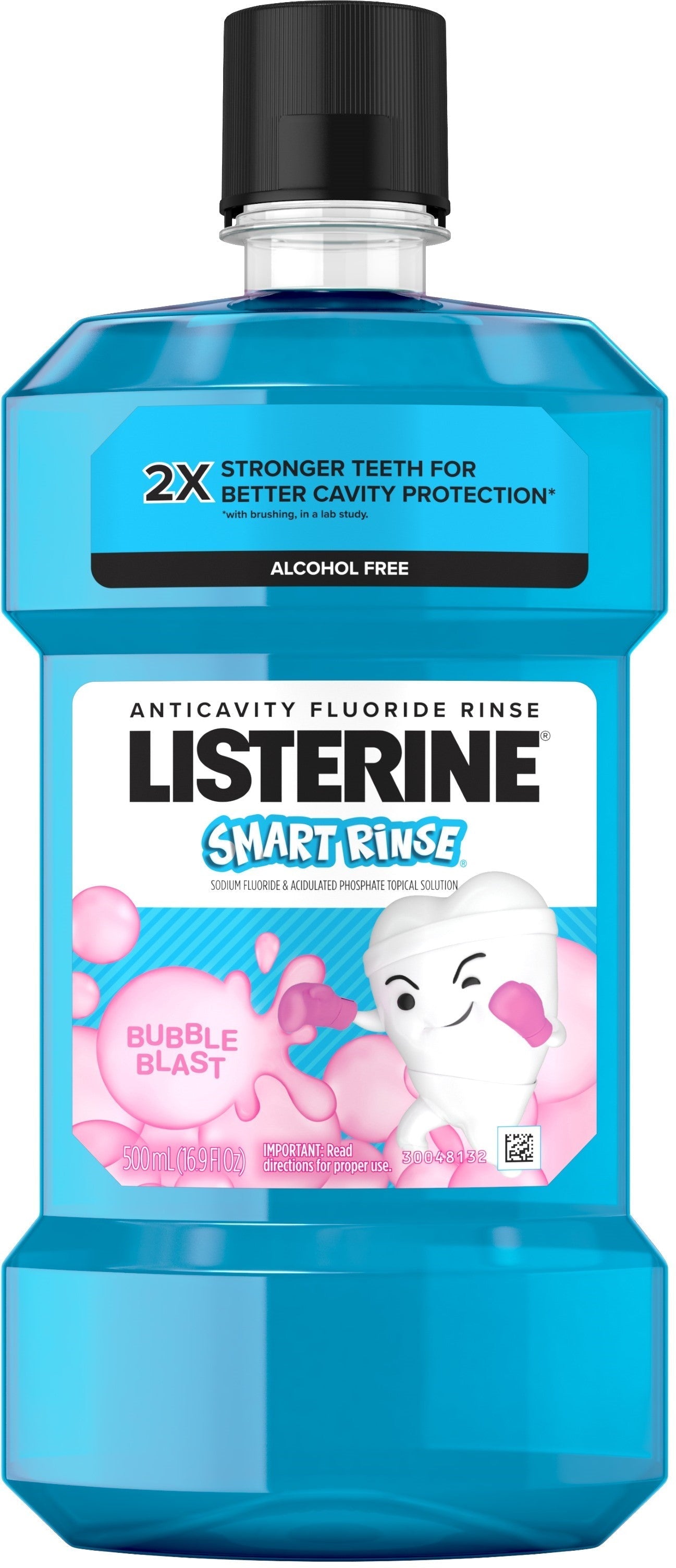 Listerine Smart Rinse Kids Fluoride Anticavity Mouthwash, Bubble Blast Flavor, 500 Ml 1 Ea